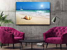 Obraz na stenu do spálne Mušľa na piesočnatej pláži zs1344